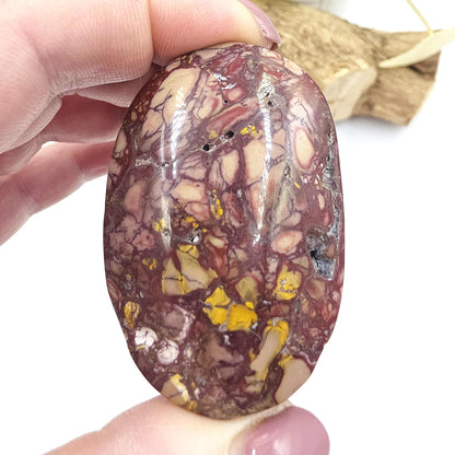 Mookaite Jasper Palm Stone – Strength, Grounding & Emotional Balance Crystal, 80g