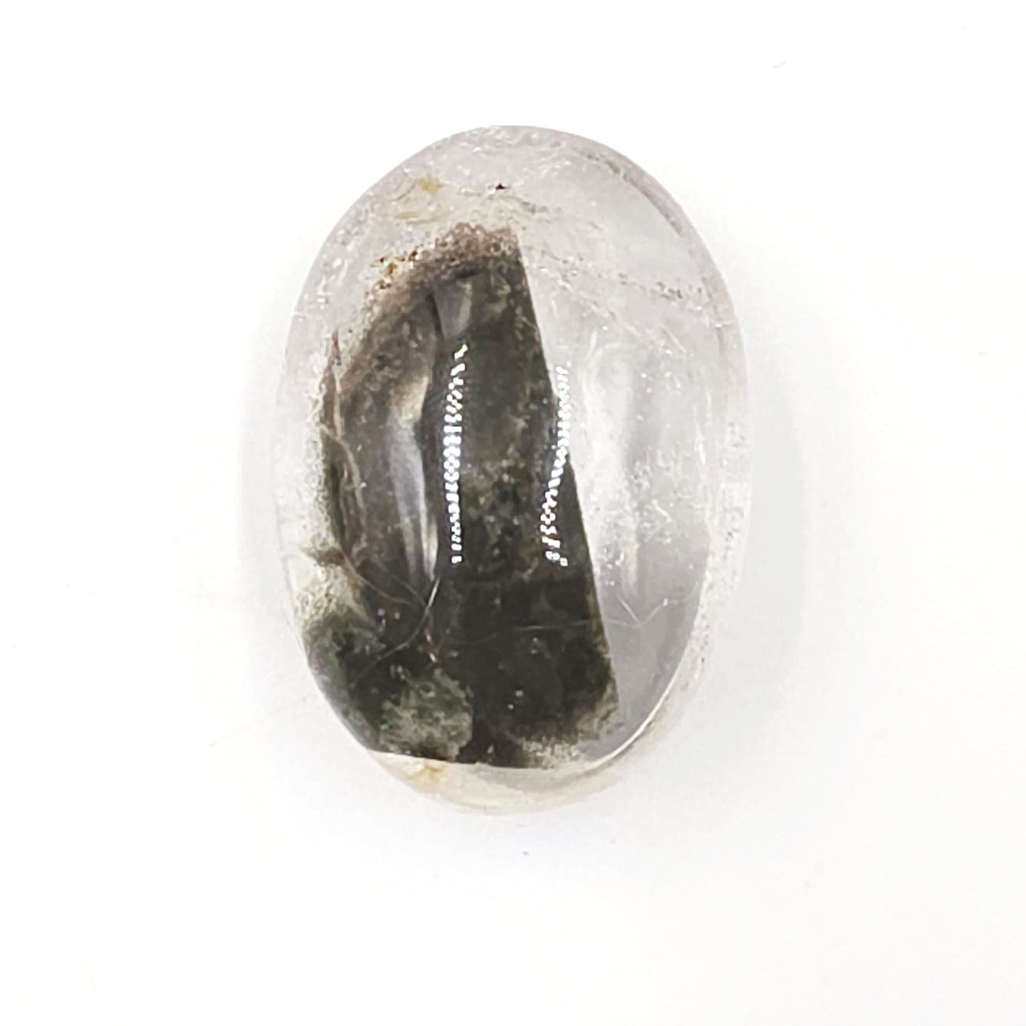 Little Garden Quartz (Lodolite) Palm Stone with rainbows – Manifestation, Clarity & Inner Journey Healing Crystal, 40g