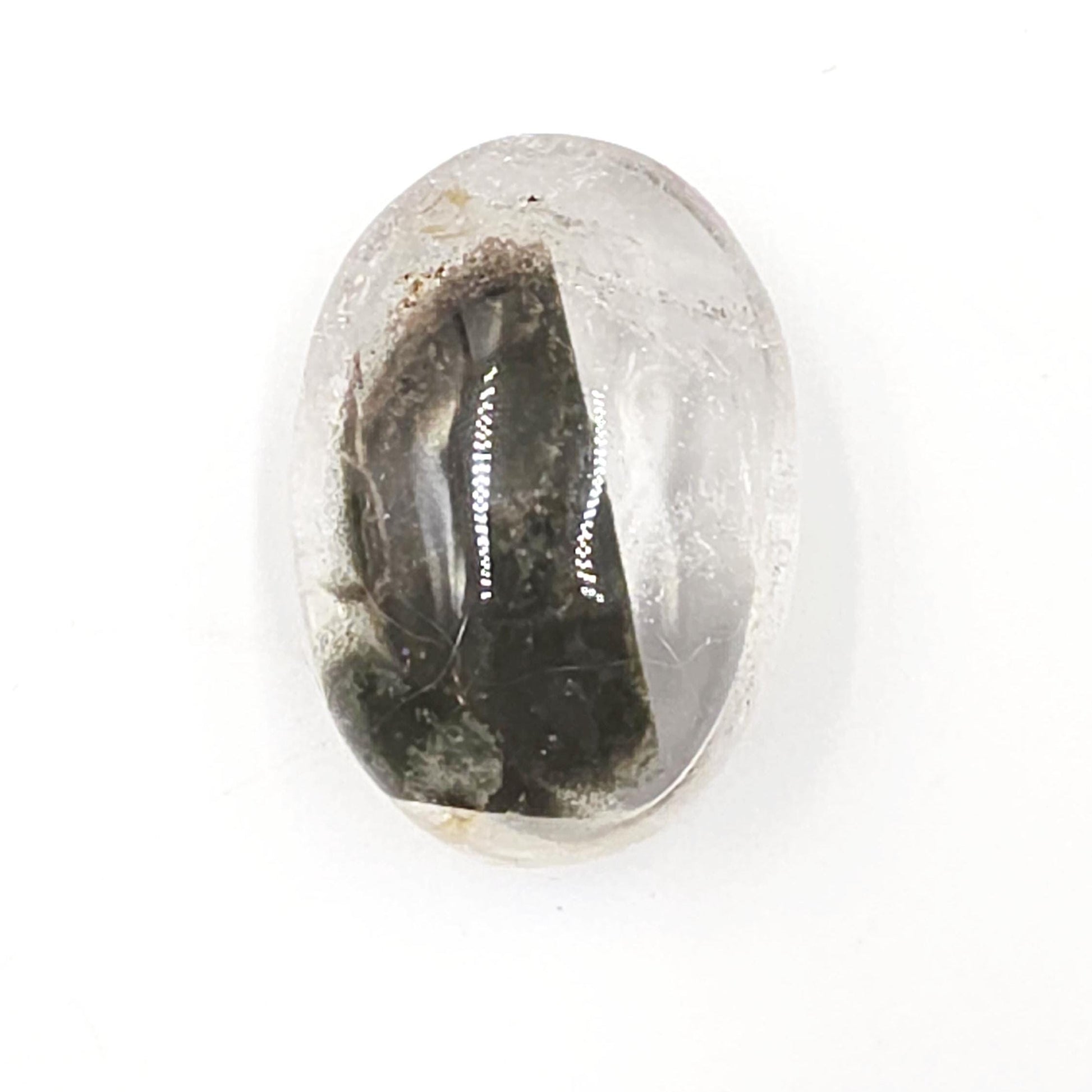Little Garden Quartz (Lodolite) Palm Stone with rainbows – Manifestation, Clarity & Inner Journey Healing Crystal, 40g