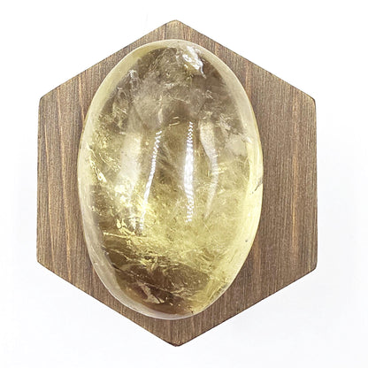 Large Citrine Palm Stone with Rainbows – Abundance, Confidence & Solar Plexus Energy Crystal, 145g