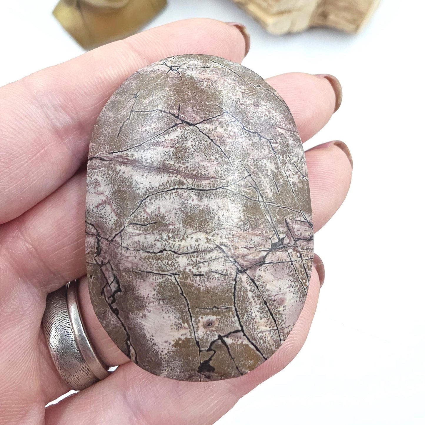 Picture Jasper Palm Stone – Grounding, Stability & Earth Connection Crystal, 55g