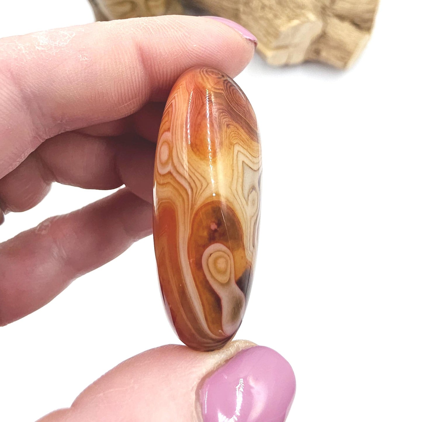 Sardonyx Palm Stone – Strength, Protection & Emotional Balance Crystal, 40g