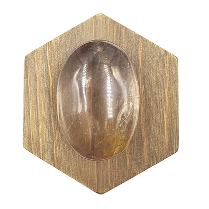 Smoky Quartz Palm Stone with Golden Healer Inclusions – Grounding & Healing Crystal, 80g