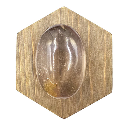 Smoky Quartz Palm Stone with Golden Healer Inclusions – Grounding & Healing Crystal, 80g