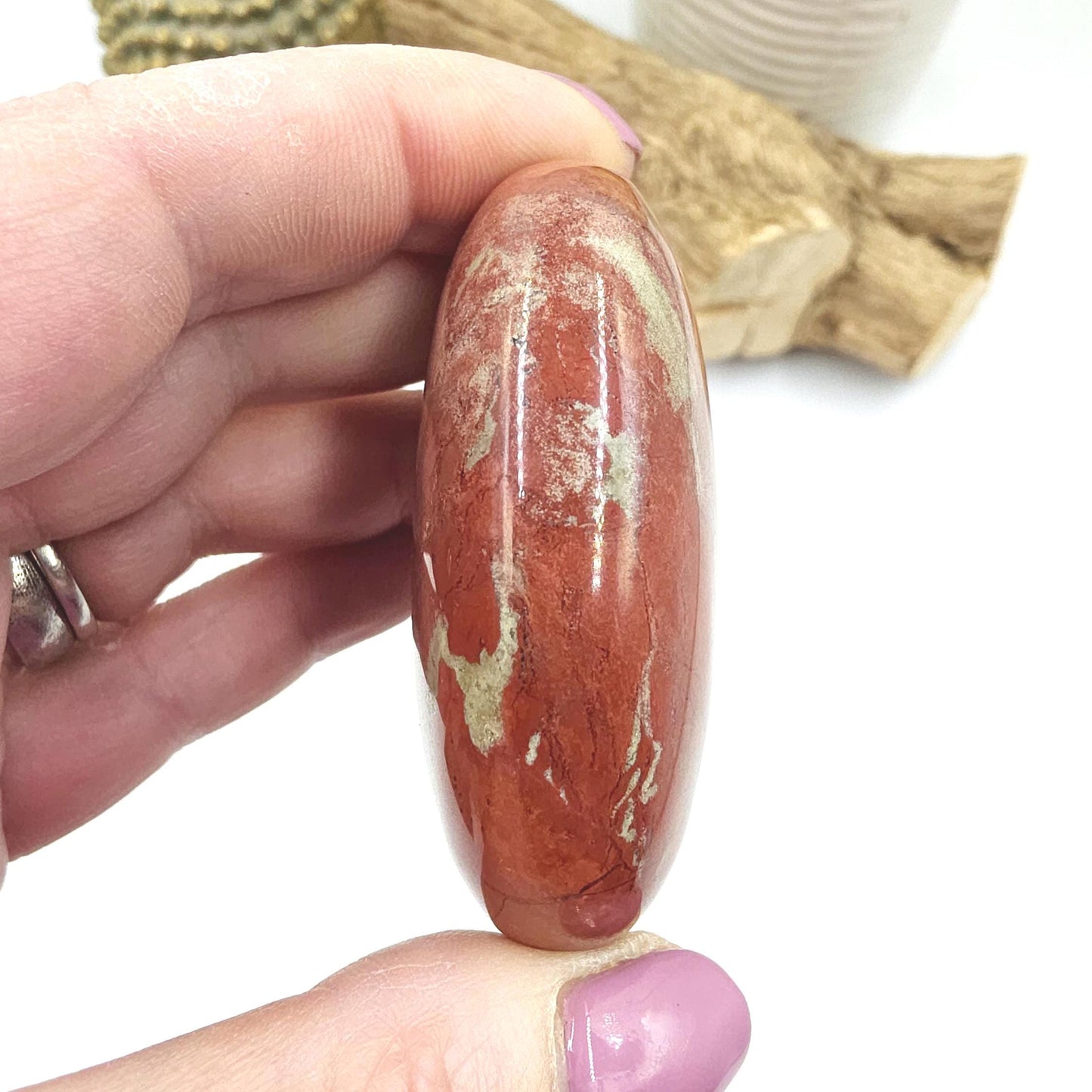 Red Jasper Palm Stone – Strength, Grounding & Protective Stability Crystal, 115g
