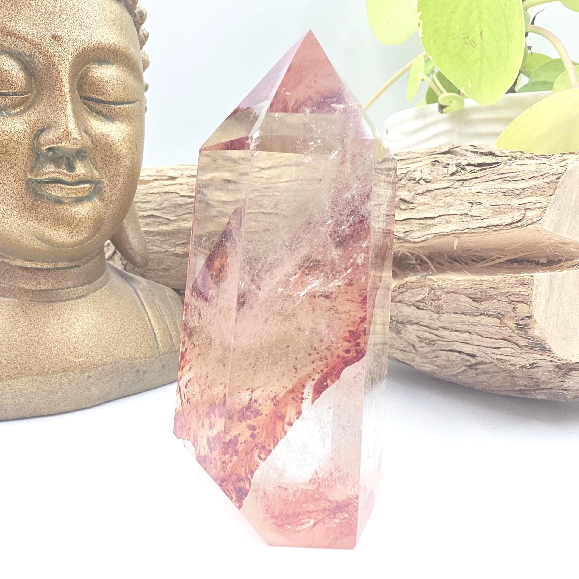 Madagascan Fire Quartz Tower – Confidence, Grounding & Healing Crystal, 270g