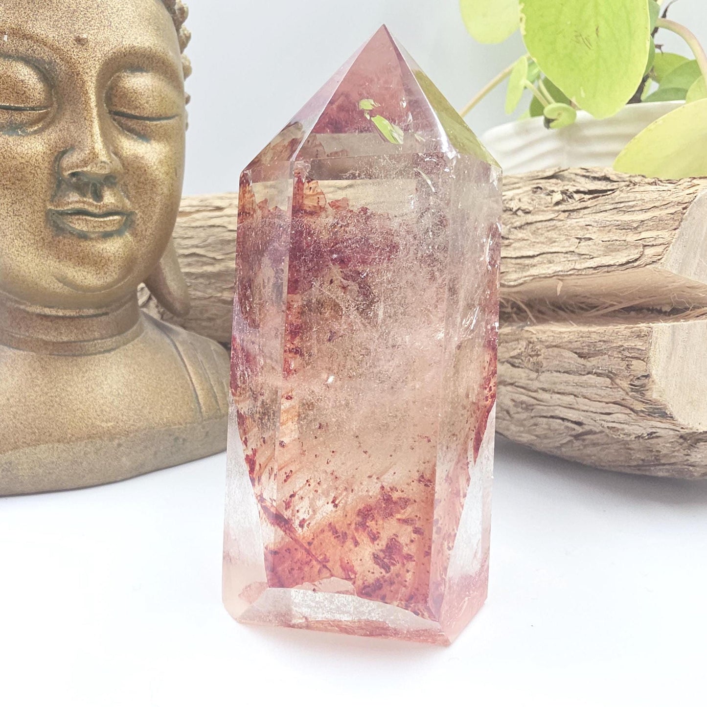 Madagascan Fire Quartz Tower – Confidence, Grounding & Healing Crystal, 270g