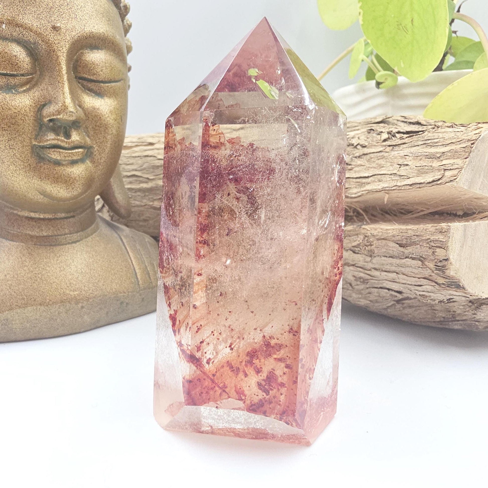 Madagascan Fire Quartz Tower – Confidence, Grounding & Healing Crystal, 270g