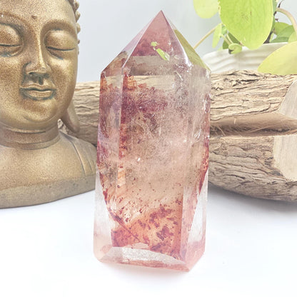 Madagascan Fire Quartz Tower – Confidence, Grounding & Healing Crystal, 270g