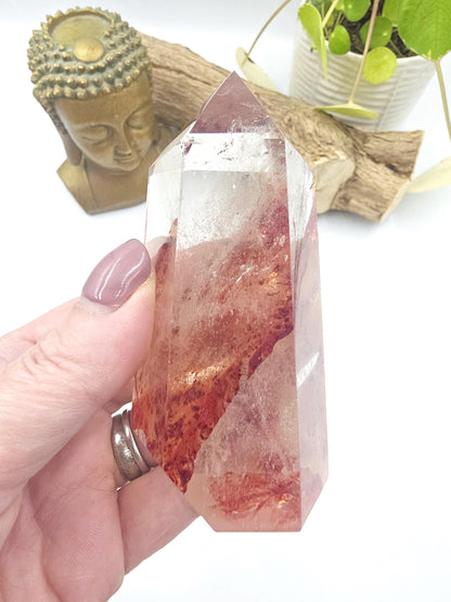 Madagascan Fire Quartz Tower – Confidence, Grounding & Healing Crystal, 270g