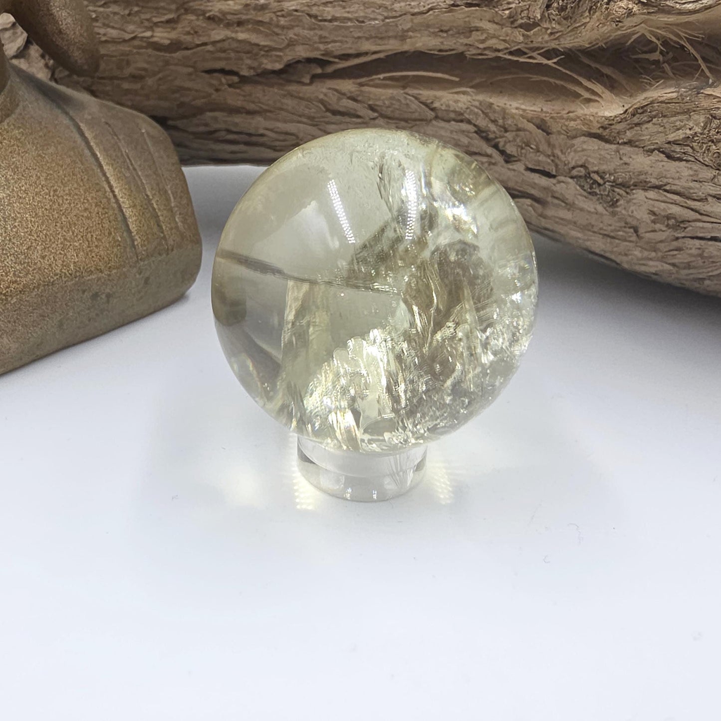 Discounted Citrine Sphere with Large Rainbows – Abundance & Positive Energy Crystal, 37mm