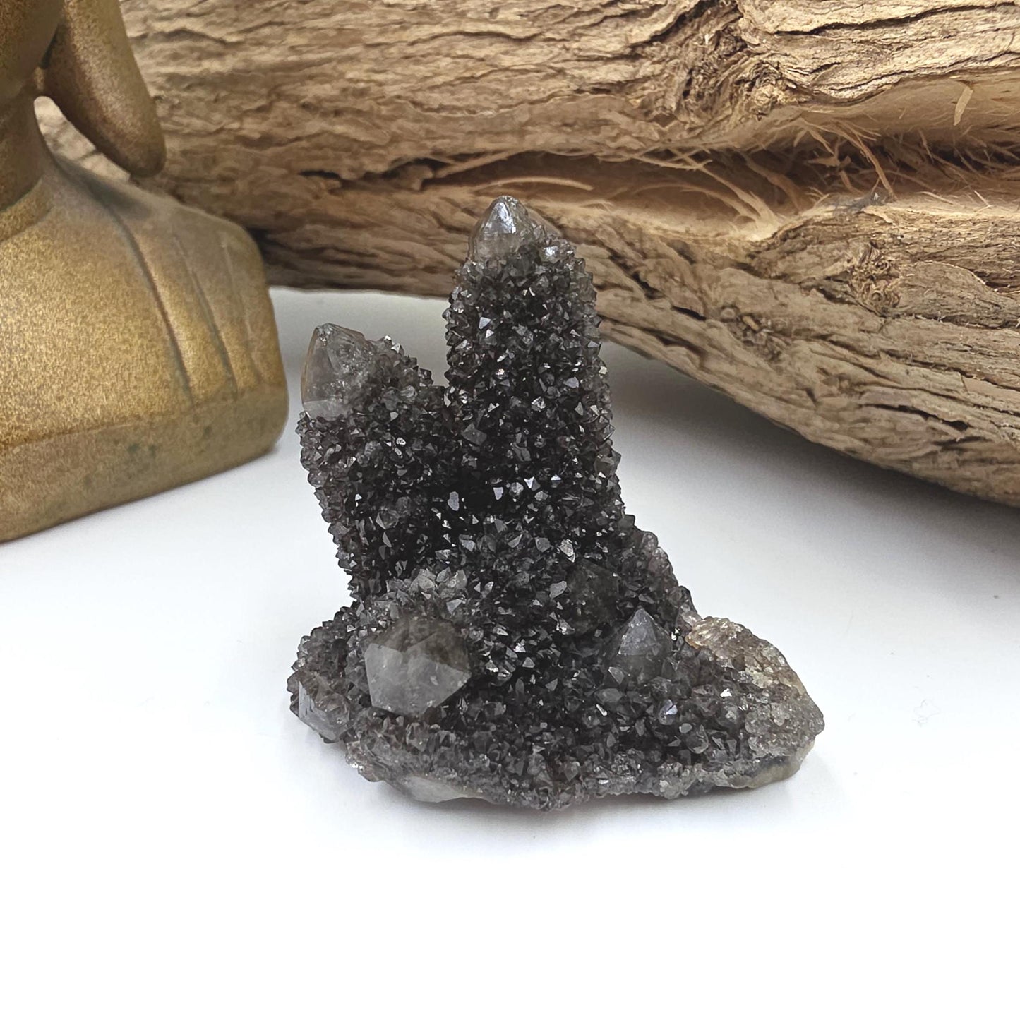 Rare Black Spirit Quartz Cluster Specimen – Protection, Spiritual Growth & High Vibration Crystal, 55g