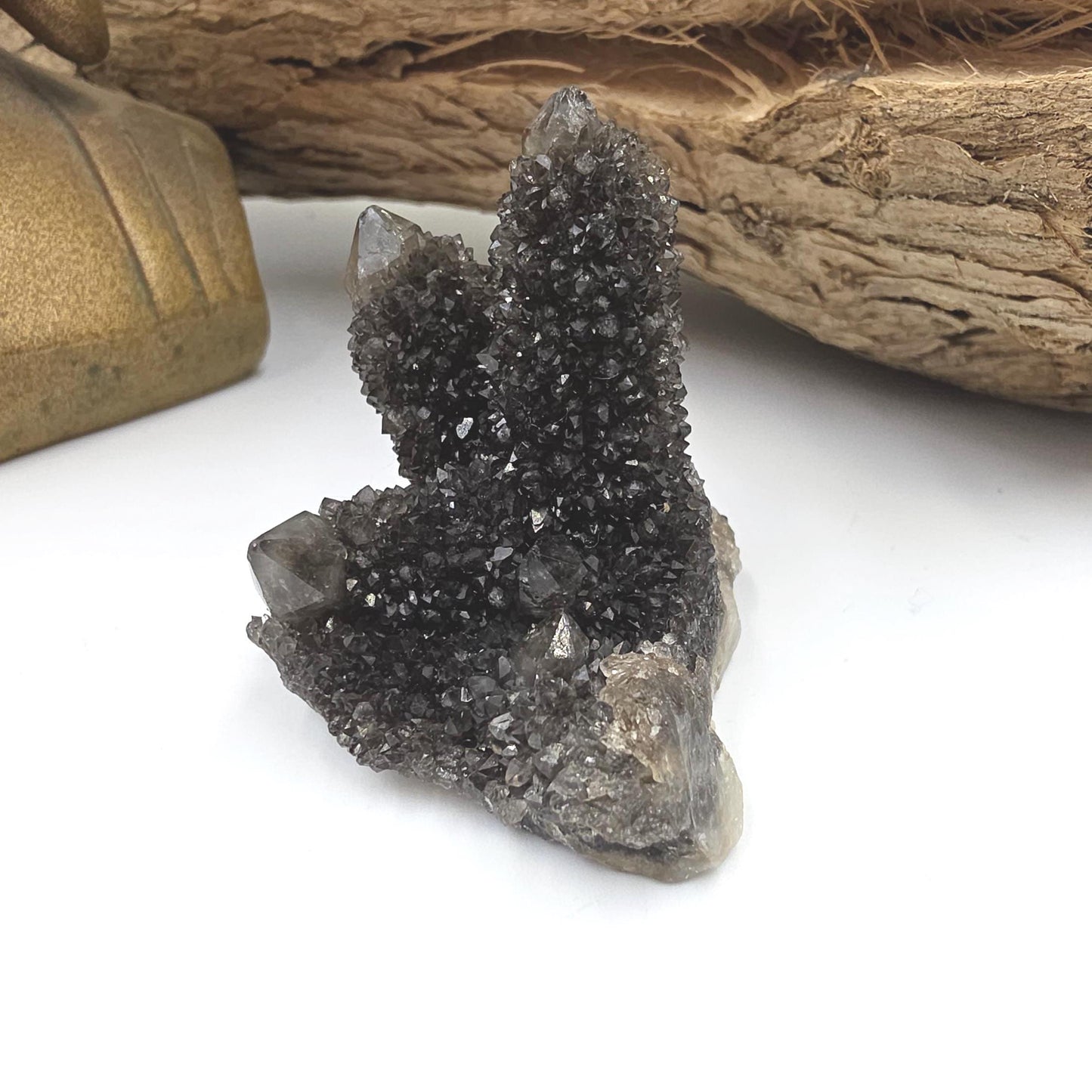 Rare Black Spirit Quartz Cluster Specimen – Protection, Spiritual Growth & High Vibration Crystal, 55g