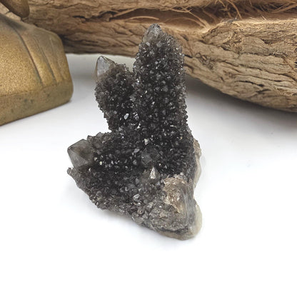 Rare Black Spirit Quartz Cluster Specimen – Protection, Spiritual Growth & High Vibration Crystal, 55g