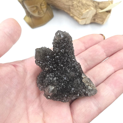 Rare Black Spirit Quartz Cluster Specimen – Protection, Spiritual Growth & High Vibration Crystal, 55g