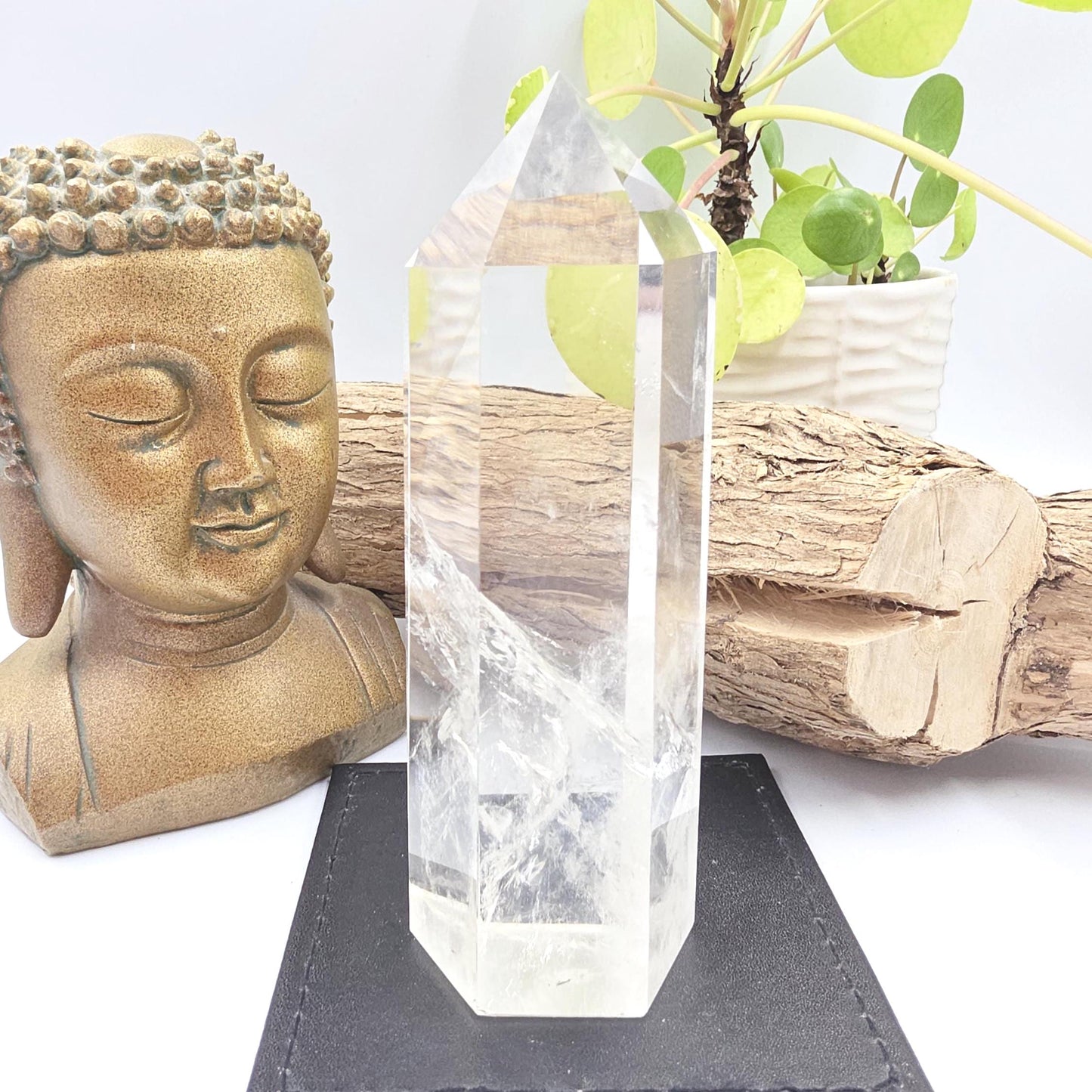 Large High Grade Clear Quartz Tower with Blue Needle Inclusions – Clarity & Spiritual Awareness Crystal, 465g