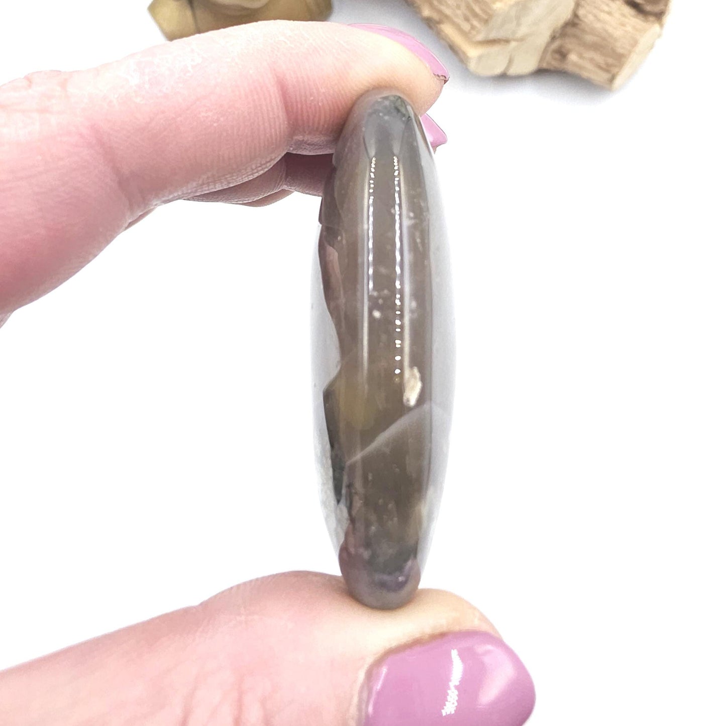 Pyrite & Agate Palm Stone – Protection, Confidence and Abundance Crystal, 45g