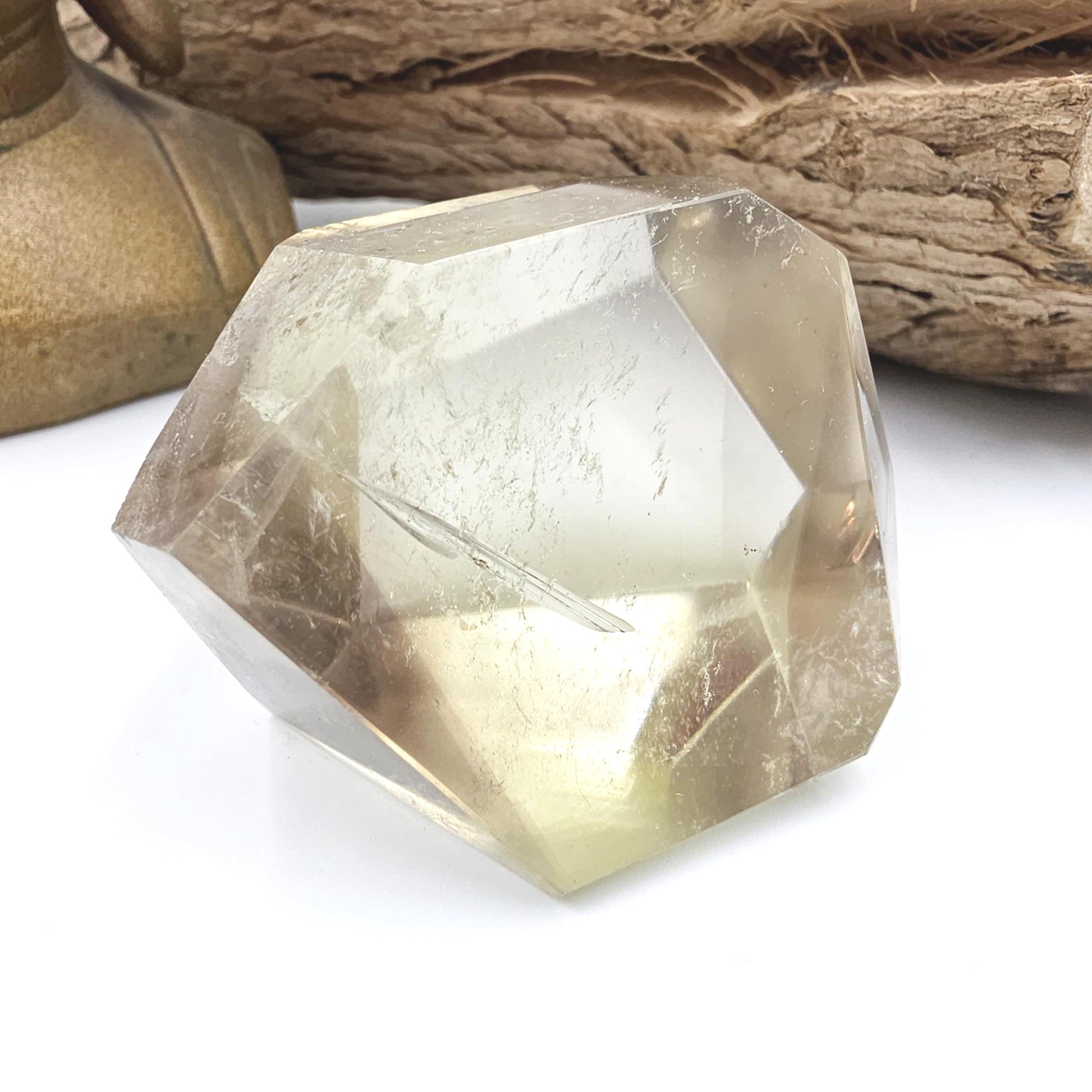 Citrine Freeform with Large Rainbow – Abundance, Confidence & Positive Energy Crystal, 160g