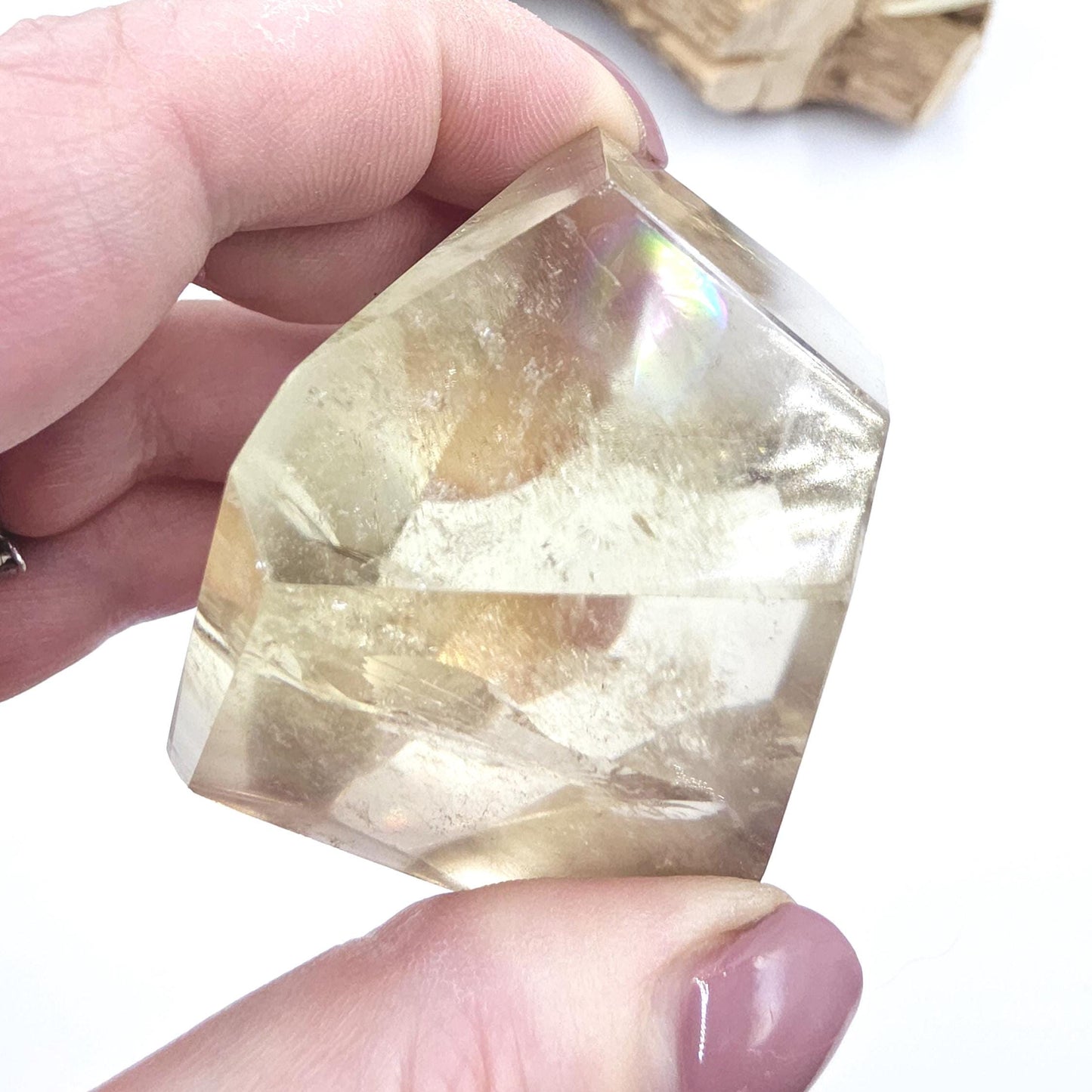 Citrine Freeform with Large Rainbow – Abundance, Confidence & Positive Energy Crystal, 160g