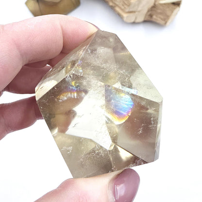 Citrine Freeform with Large Rainbow – Abundance, Confidence & Positive Energy Crystal, 160g