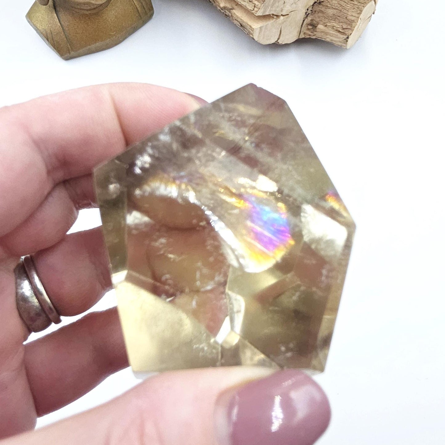 Citrine Freeform with Large Rainbow – Abundance, Confidence & Positive Energy Crystal, 160g