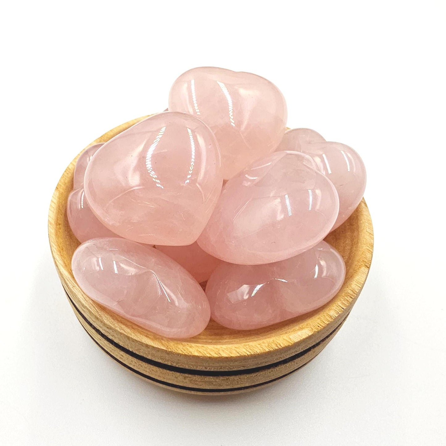 High Grade Rose Quartz Crystal Hearts – Love, Healing & Heart Chakra Crystal, 30mm
