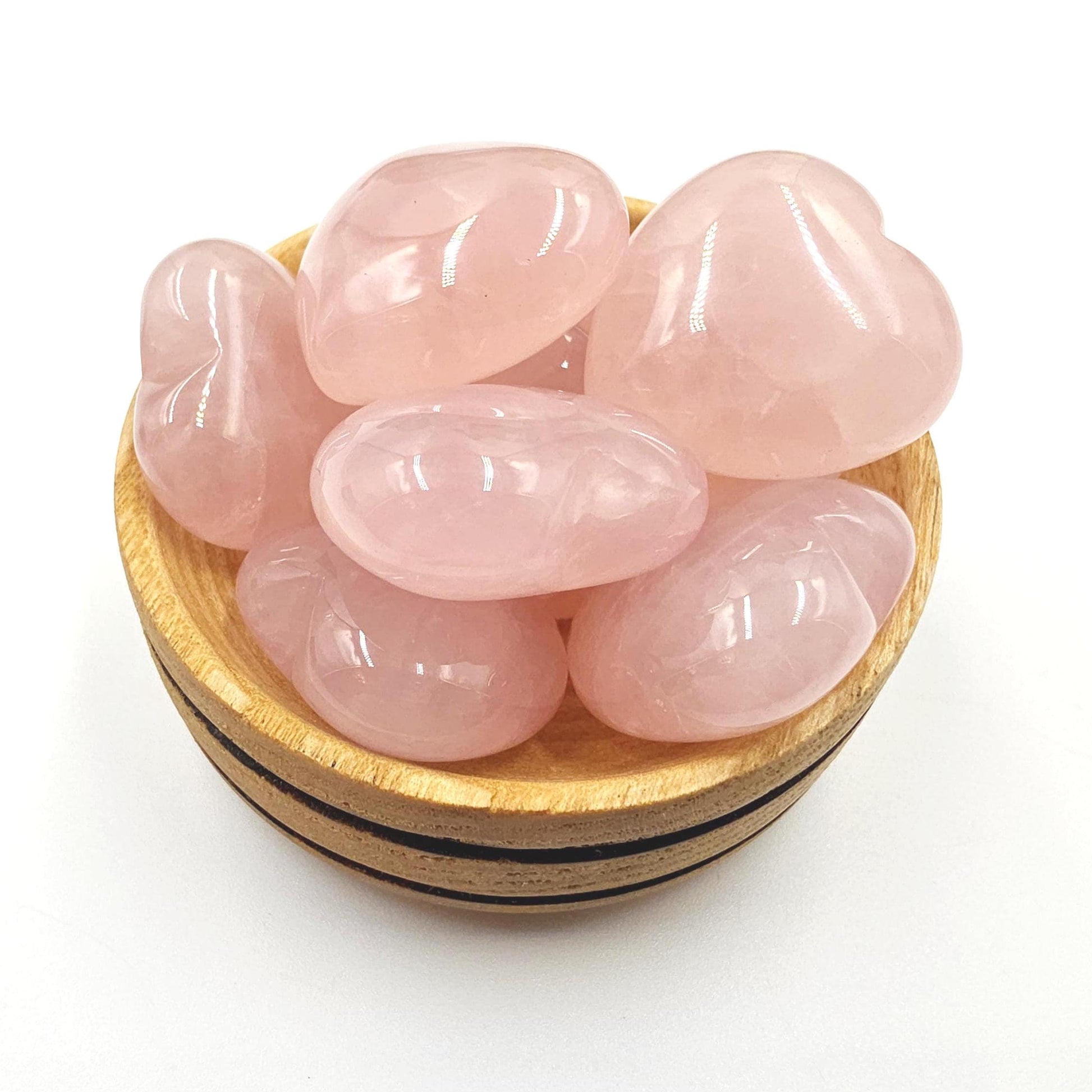 High Grade Rose Quartz Crystal Hearts – Love, Healing & Heart Chakra Crystal, 30mm