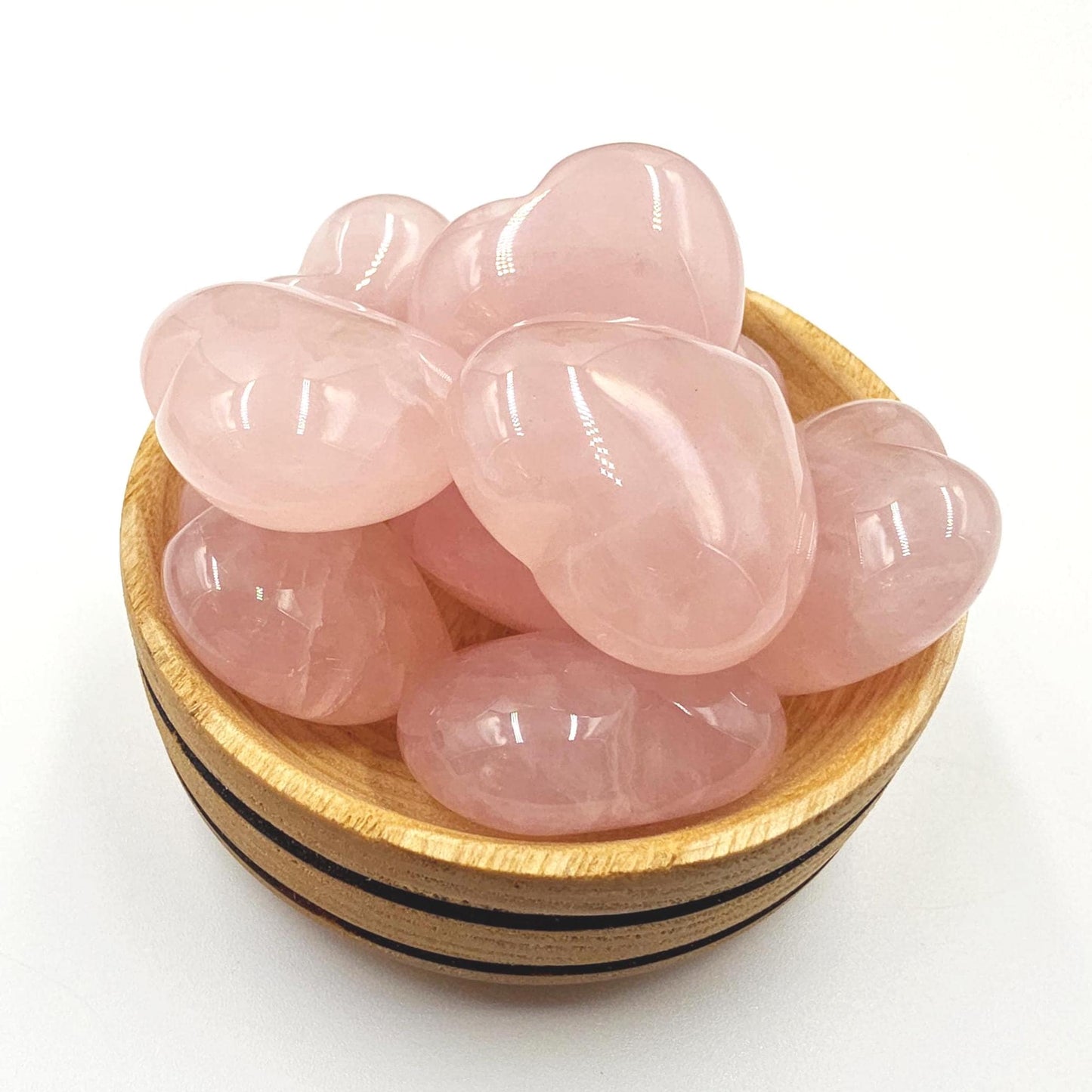 High Grade Rose Quartz Crystal Hearts – Love, Healing & Heart Chakra Crystal, 30mm