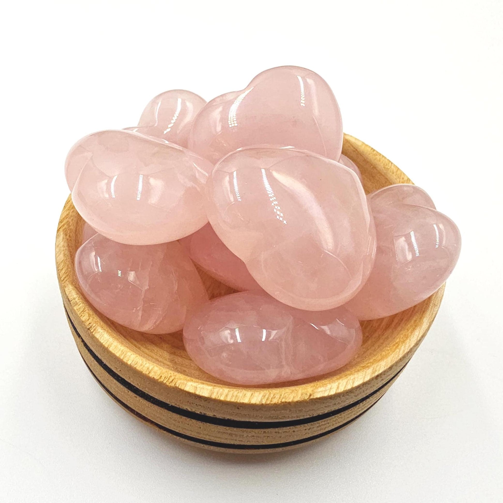 High Grade Rose Quartz Crystal Hearts – Love, Healing & Heart Chakra Crystal, 30mm