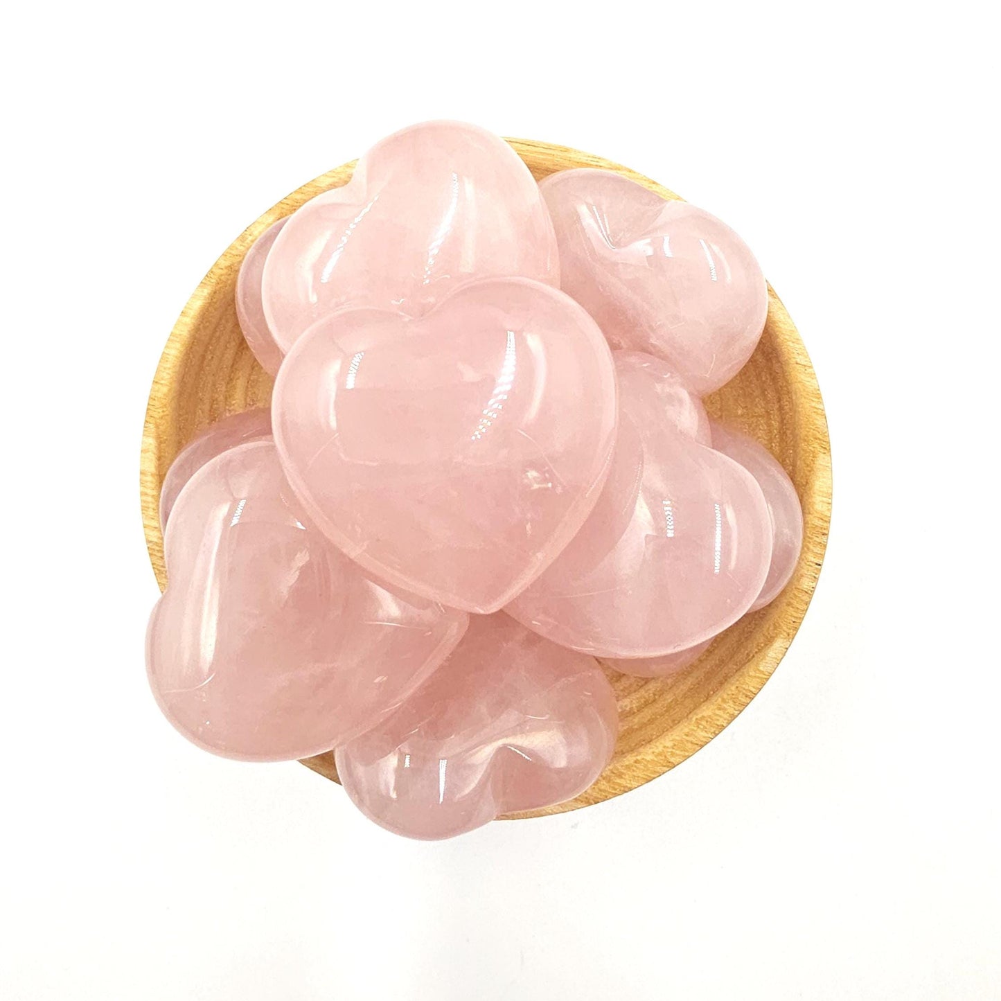 High Grade Rose Quartz Crystal Hearts – Love, Healing & Heart Chakra Crystal, 30mm