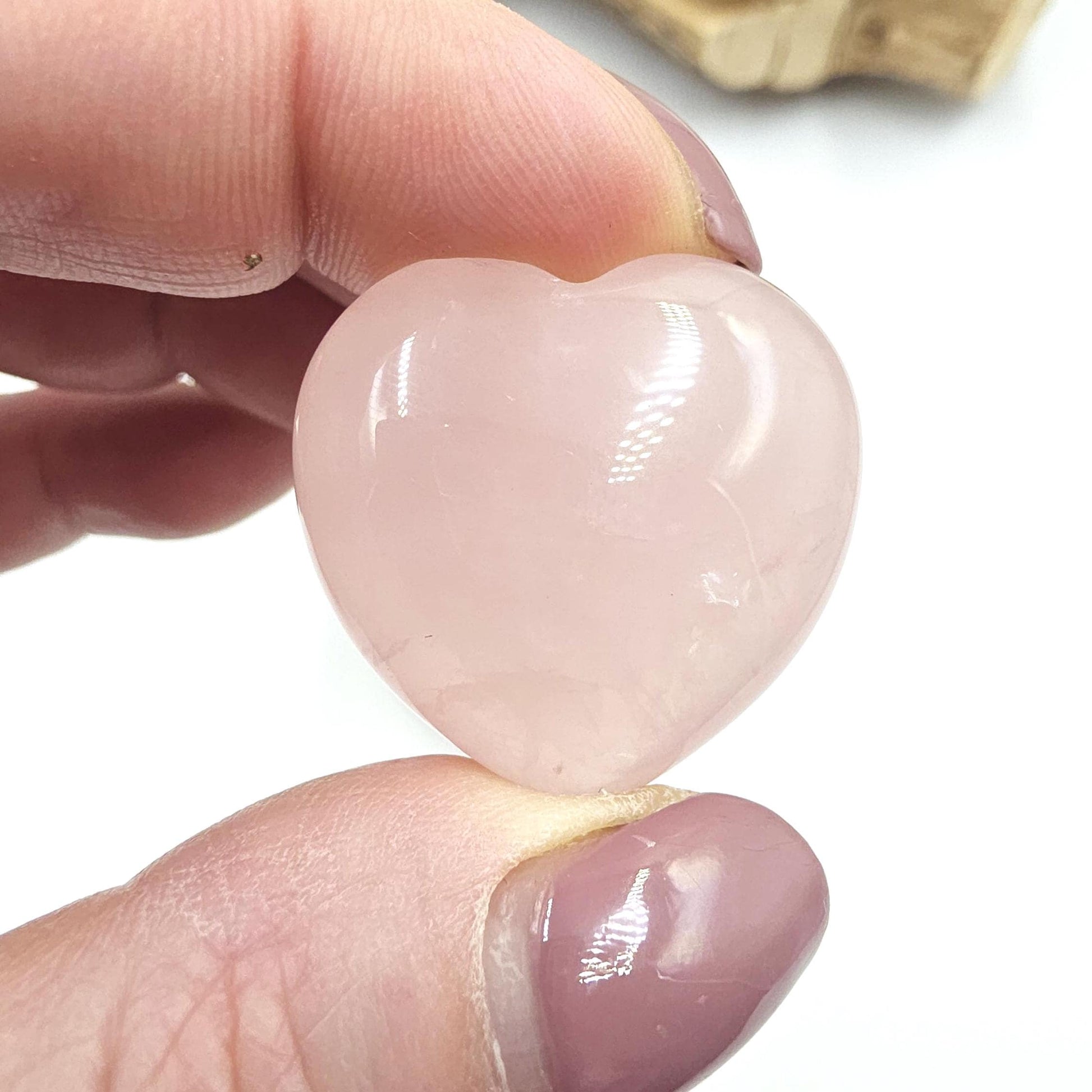 High Grade Rose Quartz Crystal Hearts – Love, Healing & Heart Chakra Crystal, 30mm