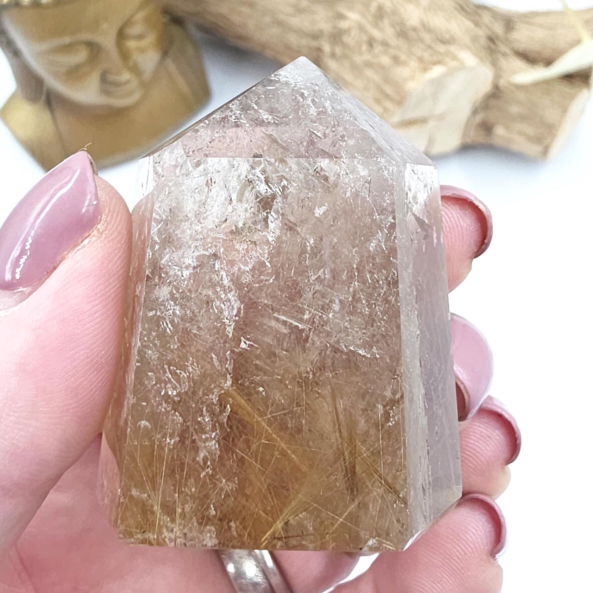 Golden Rutile Tower – Clarity, Manifestation & Energy Amplification Crystal, 75g