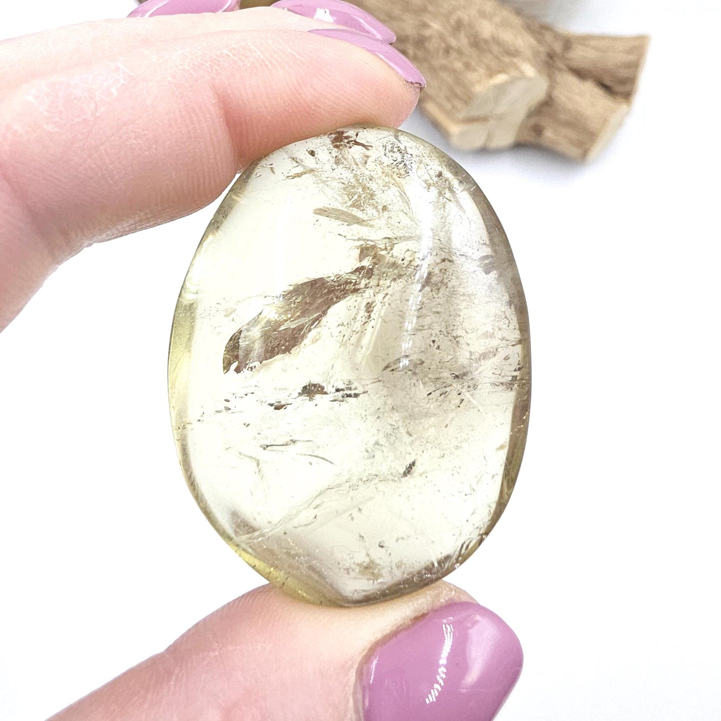 Citrine Palm Stone with Rainbows – Abundance, Confidence & Solar Plexus Energy Crystal, 50g