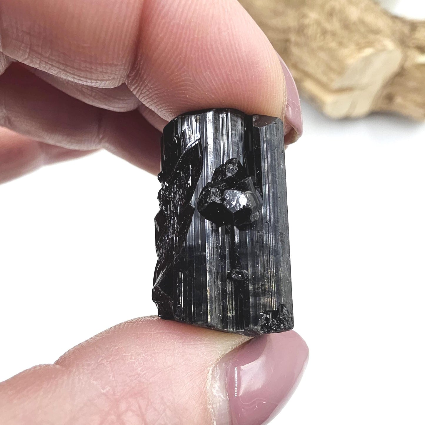 Mini Black Tourmaline Piece – High Grade Raw Crystal for Jewellery Making, Protection & Grounding, 17g