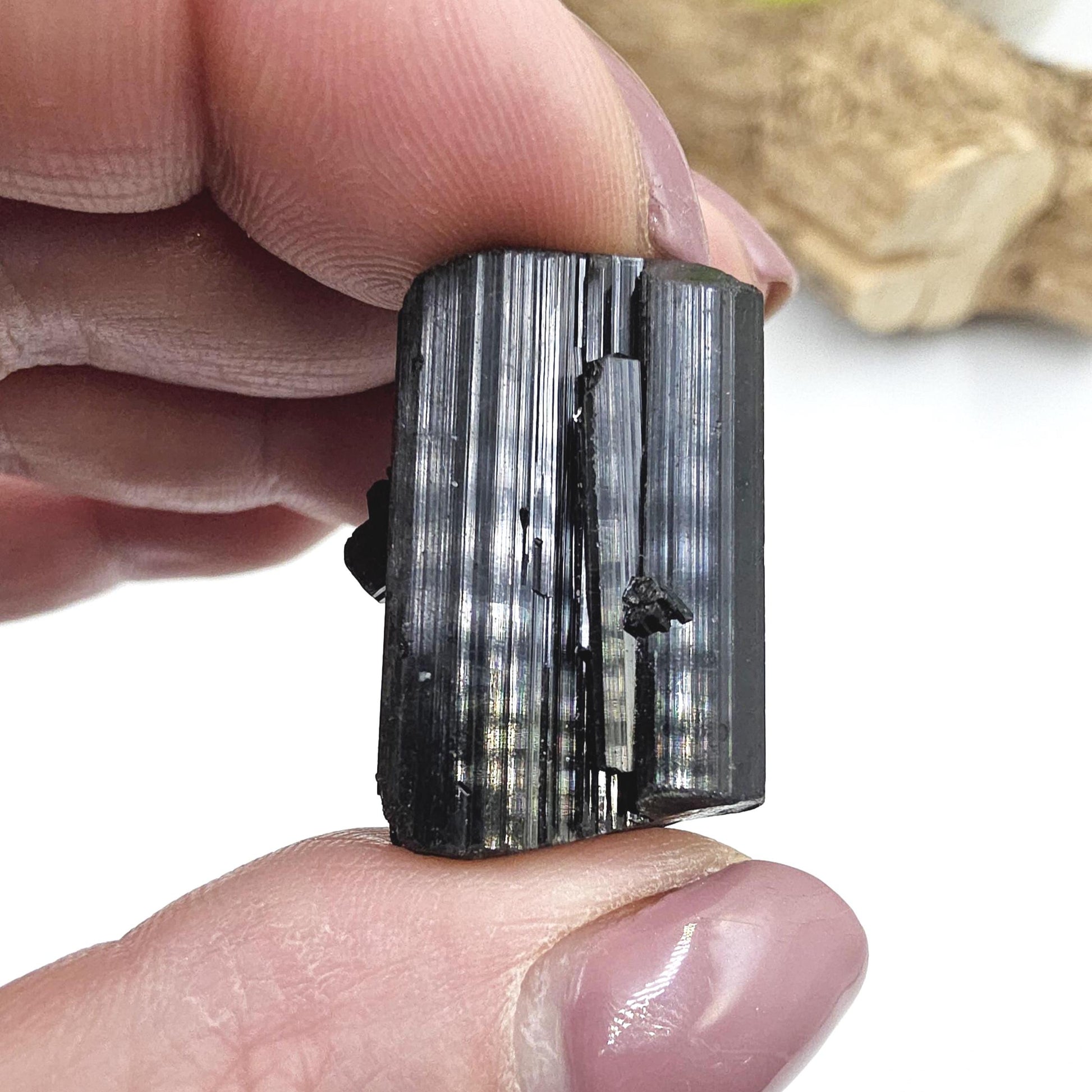 Mini Black Tourmaline Piece – High Grade Raw Crystal for Jewellery Making, Protection & Grounding, 17g