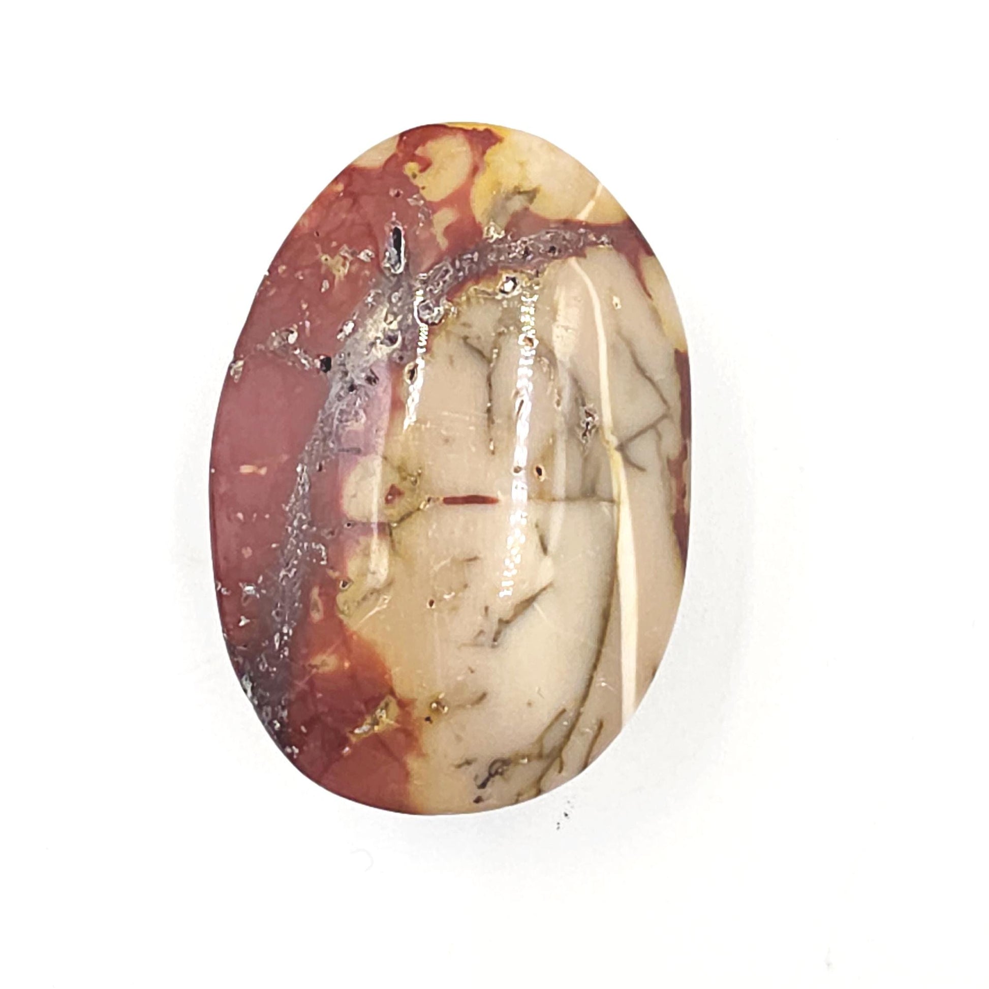 Mookaite Jasper Palm Stone – Strength, Grounding & Emotional Balance Crystal, 65g