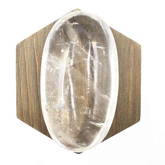 Large Clear Quartz Palm Stone – Clarity, Energy Amplification & Healing Crystal, 130g