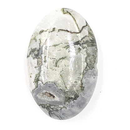 Drusy Moss Agate Palm Stone – Grounding & Growth Healing Crystal, 40g
