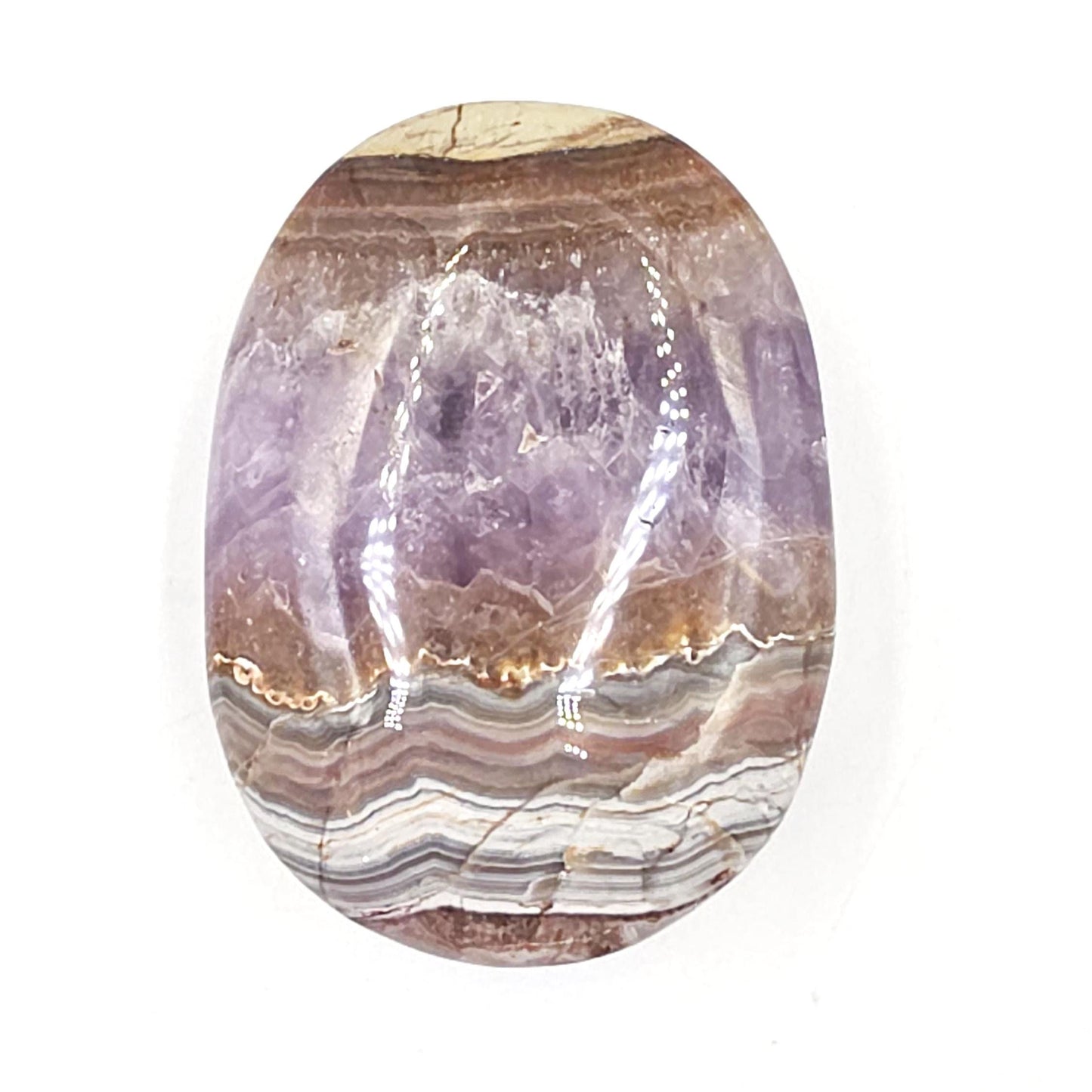 Large Amethyst Agate Palm Stone – Calm, Protection & Spiritual Healing Crystal, 130g