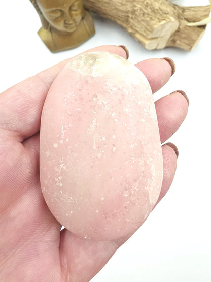 Pink Opal Palm Stone – Emotional Healing, Calm & Heart Chakra Crystal, 90g