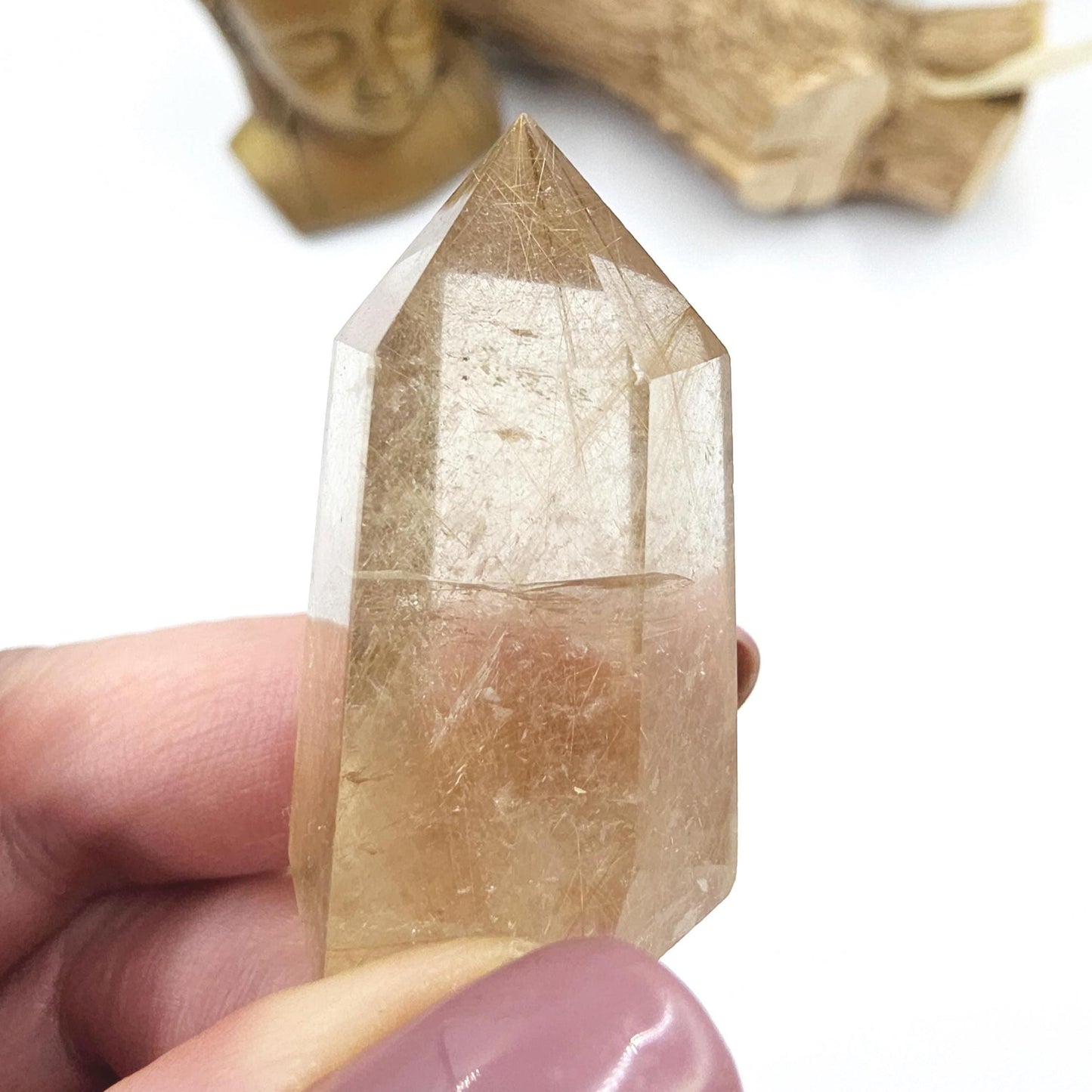 High Grade Mini Golden Rutile Quartz Point – Manifestation, Clarity & Energy Amplification Crystal, 4.1cm