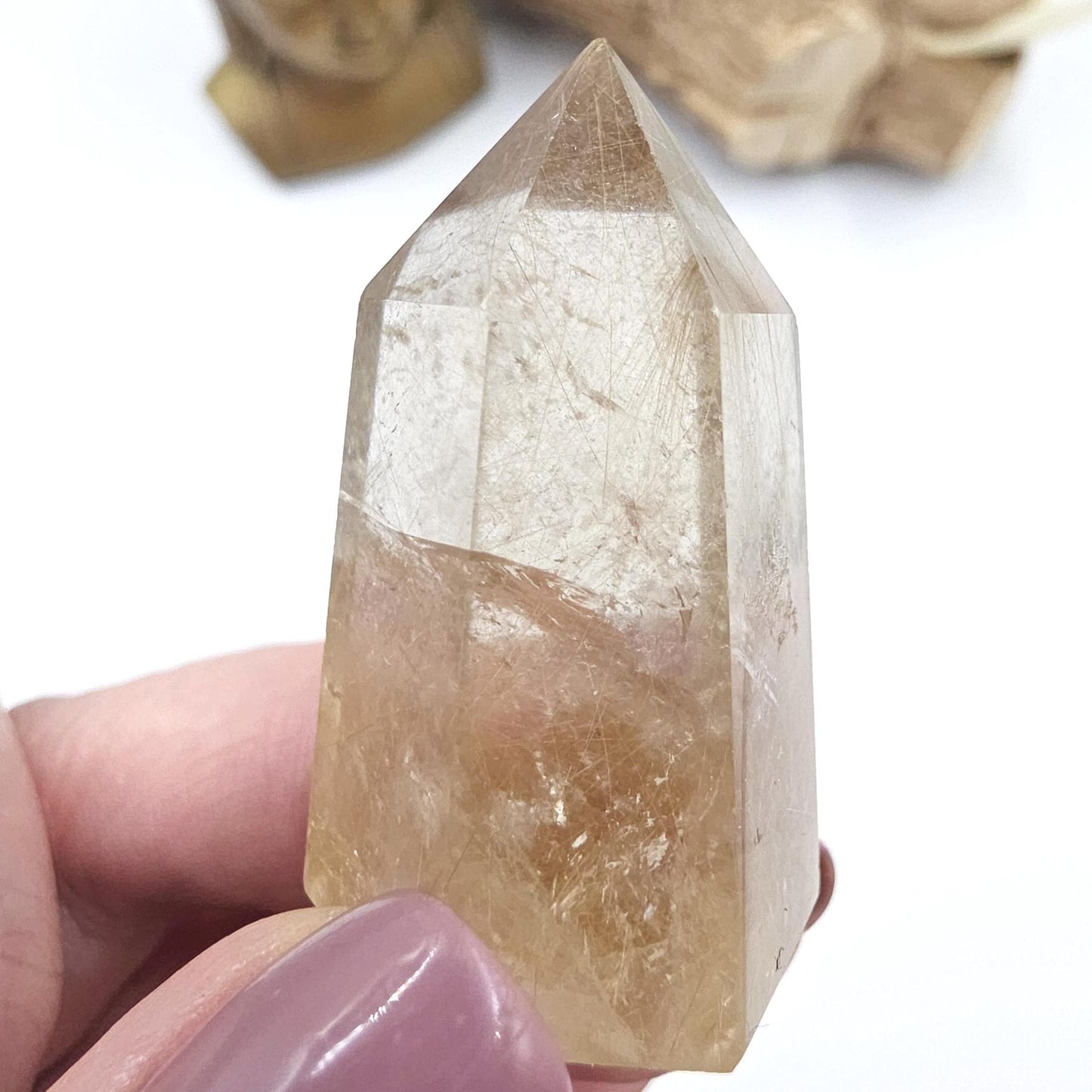 High Grade Mini Golden Rutile Quartz Point – Manifestation, Clarity & Energy Amplification Crystal, 4.1cm