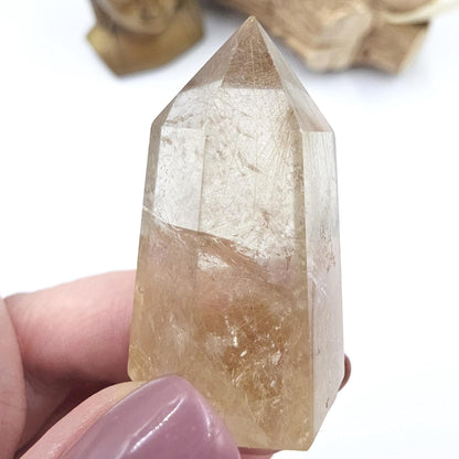 High Grade Mini Golden Rutile Quartz Point – Manifestation, Clarity & Energy Amplification Crystal, 4.1cm