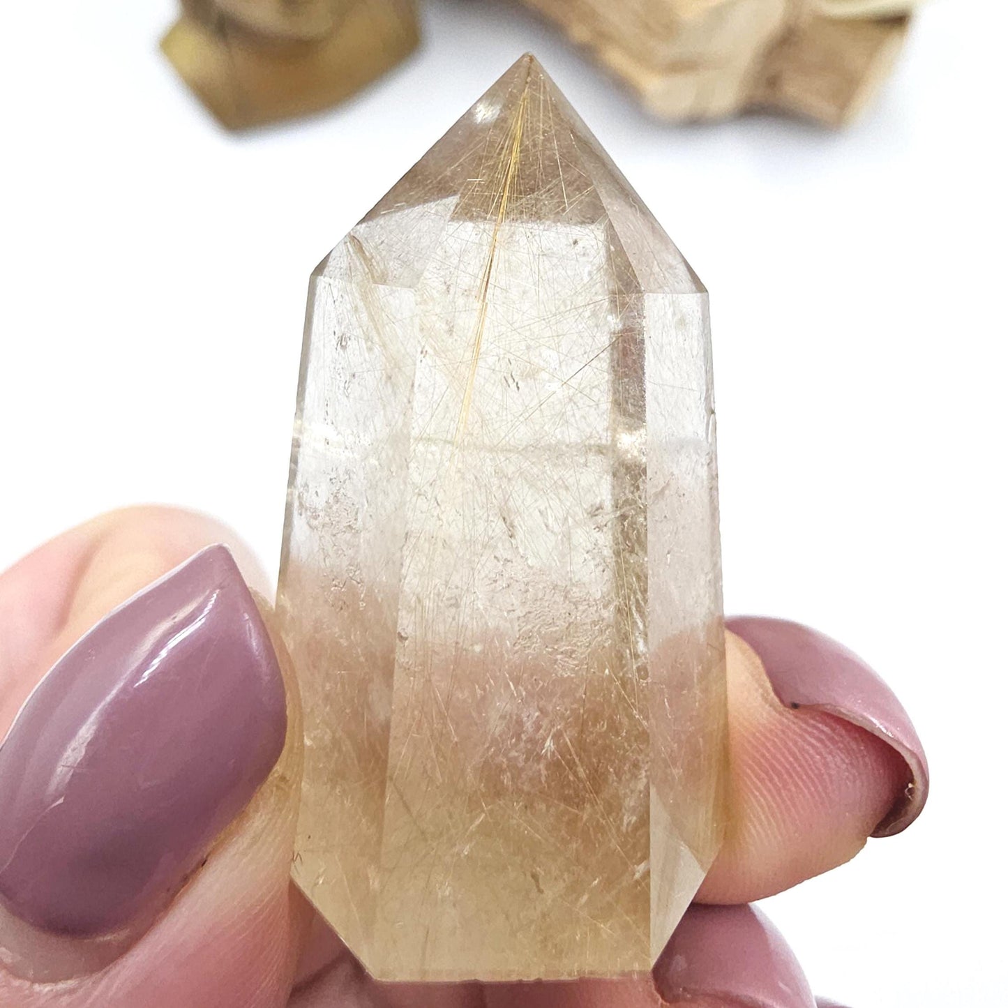 High Grade Mini Golden Rutile Quartz Point – Manifestation, Clarity & Energy Amplification Crystal, 4.1cm