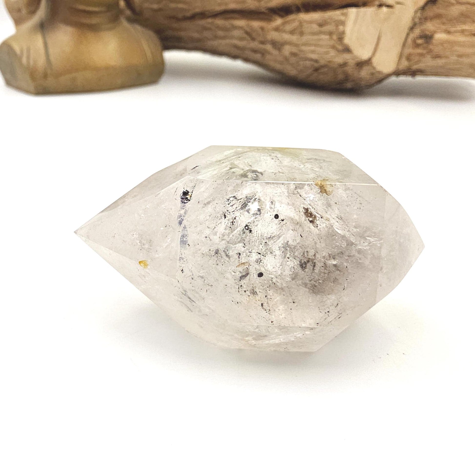 Enhydro Double Terminated Quartz with Moving Bubbles – Rare Transformation Crystal, 85g