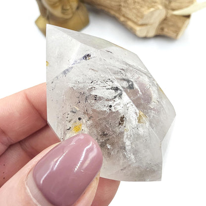 Enhydro Double Terminated Quartz with Moving Bubbles – Rare Transformation Crystal, 85g