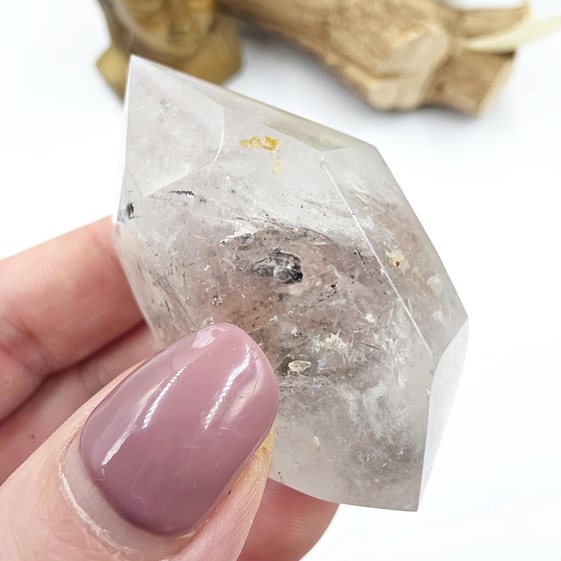 Enhydro Double Terminated Quartz with Moving Bubbles – Rare Transformation Crystal, 85g