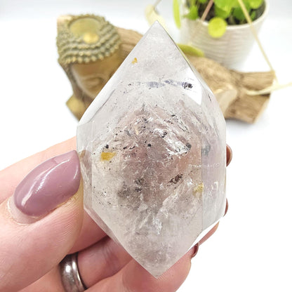 Enhydro Double Terminated Quartz with Moving Bubbles – Rare Transformation Crystal, 85g