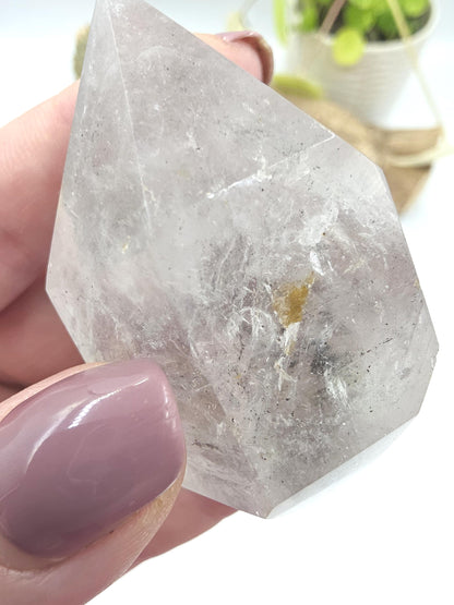 Enhydro Double Terminated Quartz with Moving Bubbles – Rare Transformation Crystal, 85g
