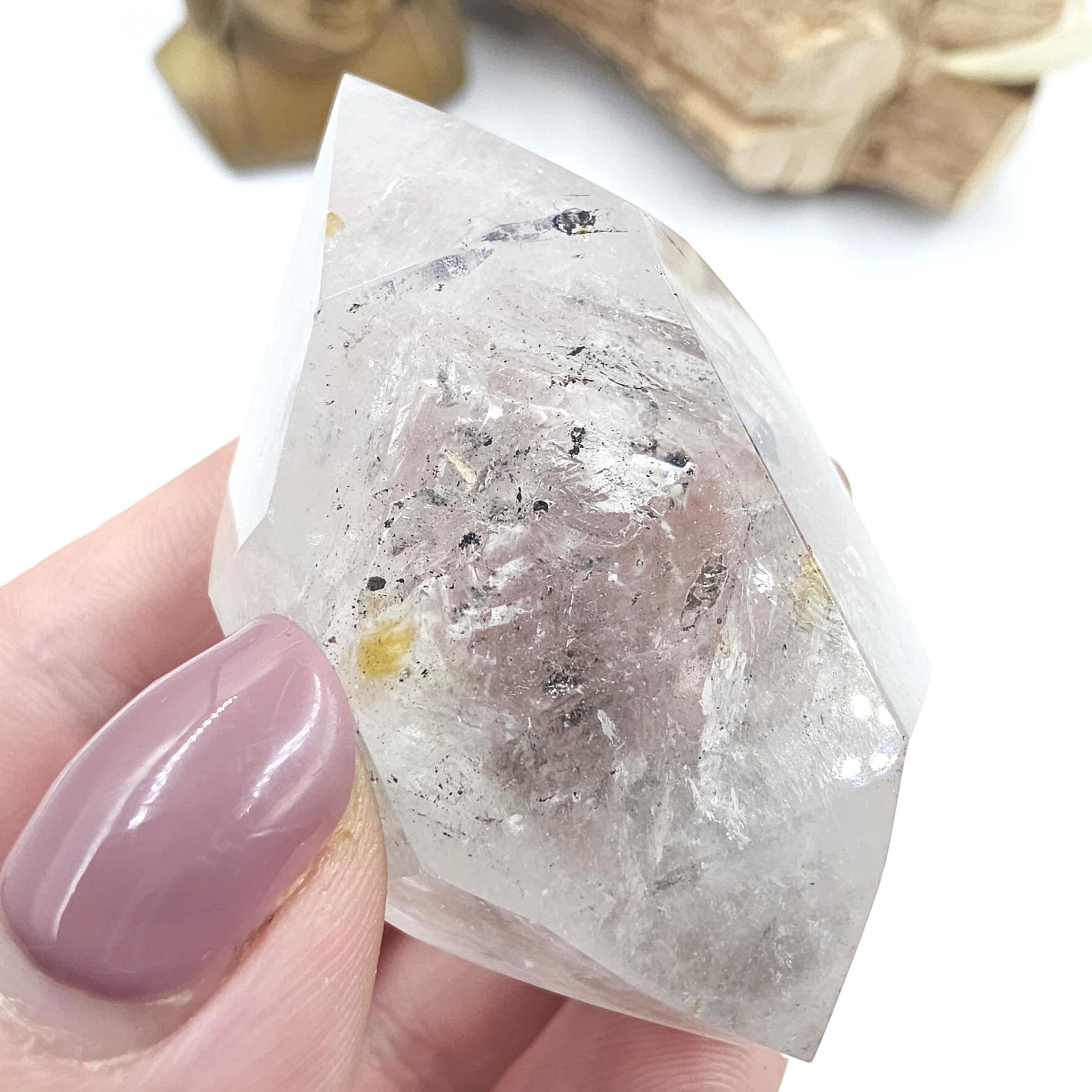 Enhydro Double Terminated Quartz with Moving Bubbles – Rare Transformation Crystal, 85g